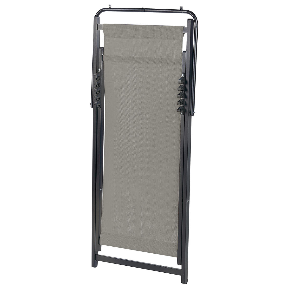 GARTENLIEGE schwarz/grau Locri II - Schwarz/Grau, Metall (60/79/95cm) - Beliani
