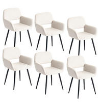ARMLEHNSTUHL-SET 6 Stück beige - Beige, Holzwerkstoff/Textil (56/76.5/53cm) - Urban Meuble