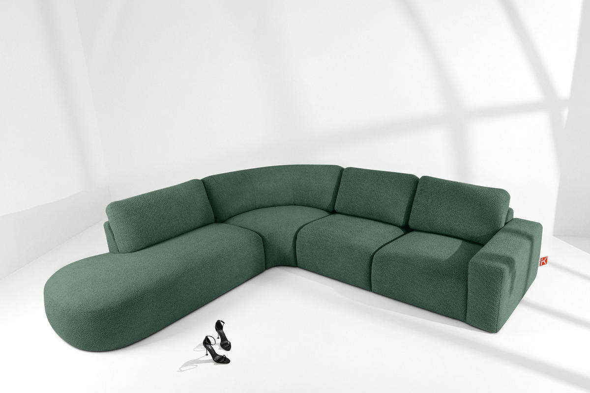 ECKSOFA LINKS ZUCCO, Grün - Grün, Holz/Holzwerkstoff (304/293cm) - KONSIMO®
