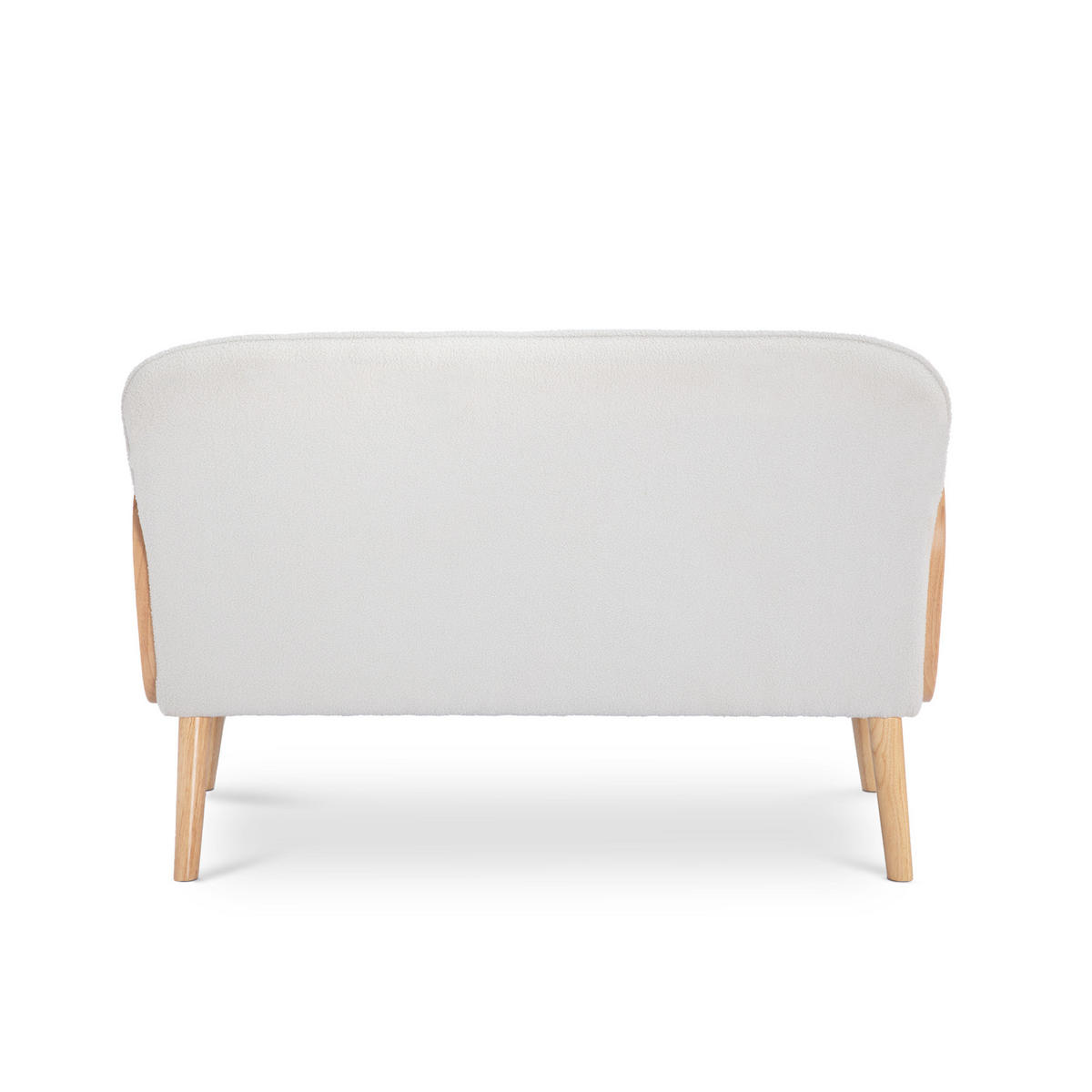 2-SITZER-SOFA Rosi Böhmisches in Cannage und weißem Frottee - Weiß/Akaziefarben, Holz/Holzwerkstoff (125/83/79cm) - Sicaan