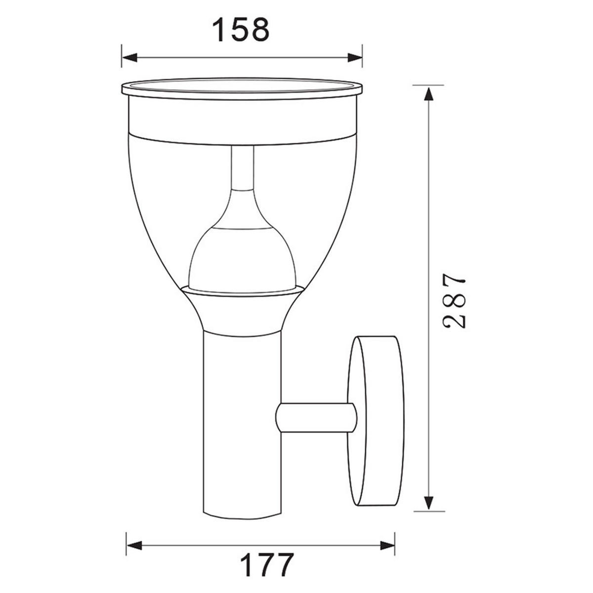 LED AUSSENLEUCHTE Solar Edelstahl Silber - Silberfarben, Metall (17.7/15.8/28.7cm) - Globo Lighting