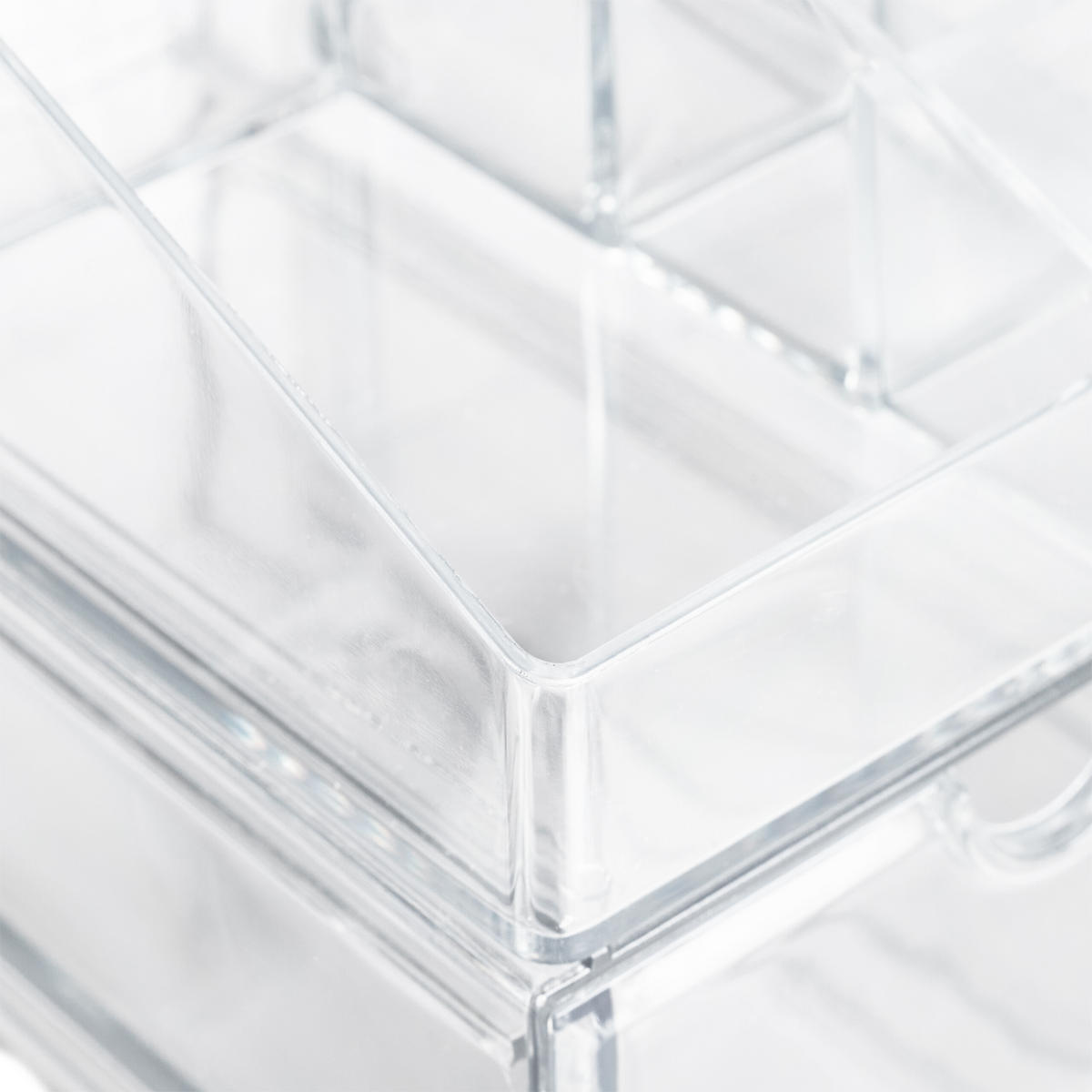 MAKE-UP-ORGANIZER - Transparent, Kunststoff (25.5/18/17.5cm) - Relaxdays