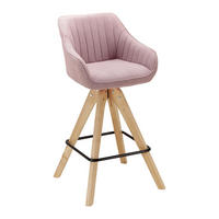 BARHOCKER Leonie Rosa Webstoff Drehbar Gepolstert - Rosa, Holz (55/106/56cm) - Bessagi Home