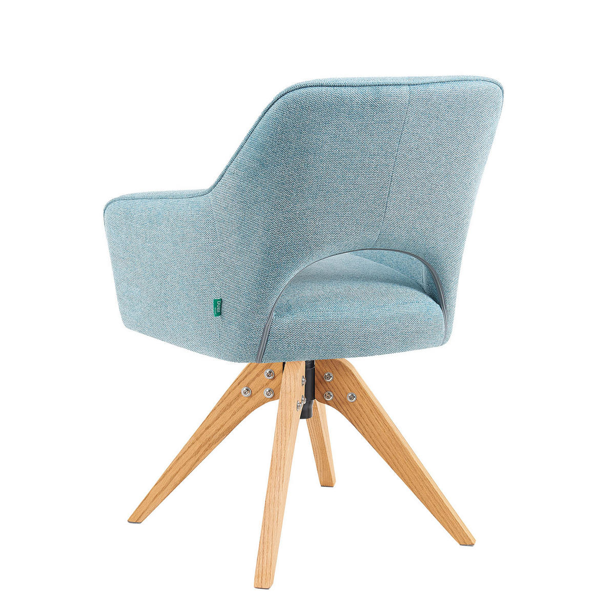 DREHSTUHL Mika-Lena - Honigeiche/Hellblau, Eichenholz/Holz (60/87/65cm) - DUBI Möbel
