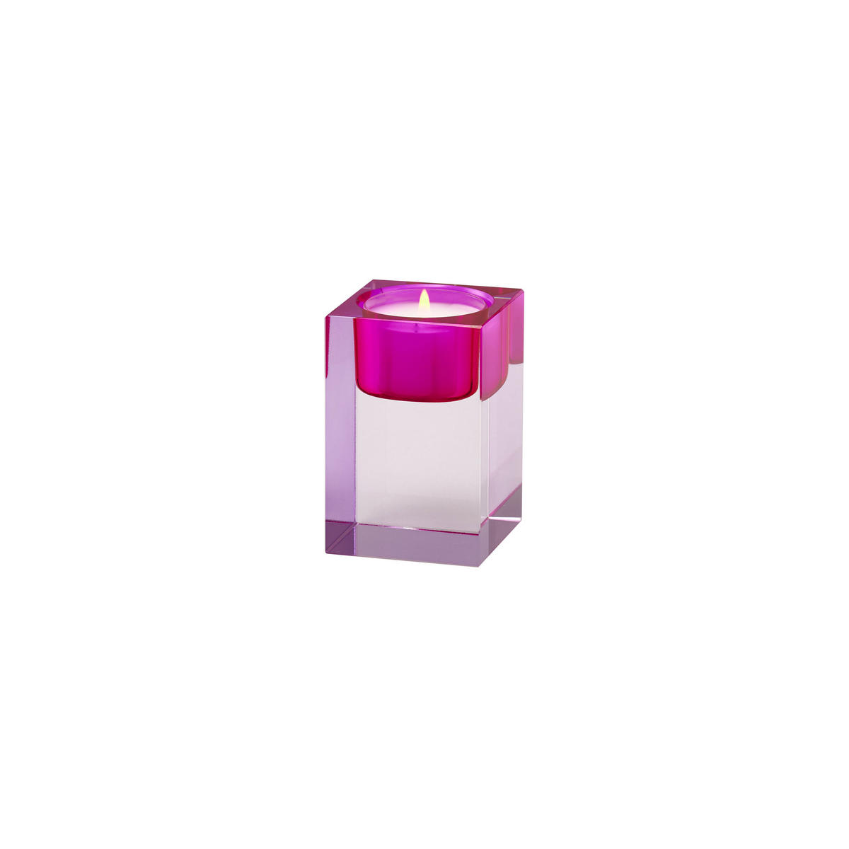 TEELICHTHALTER Sari S, Kristallglas, Pink / Rosa, H 7.7 cm - Rosa, Glas (11.5cm) - Gift Company