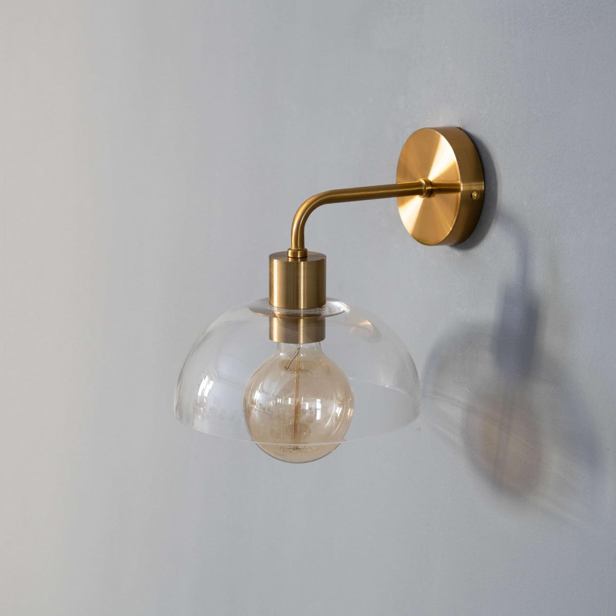 WANDLEUCHTE Eloise, Gold / Messing, 24cm - Goldfarben, Glas (24/24/24cm) - KOSILUM