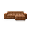 ECKSOFA rechts Kendal aus Samt kamel 4 Sitzplätze - Hellbraun, Textil (173/256cm) - Micadoni