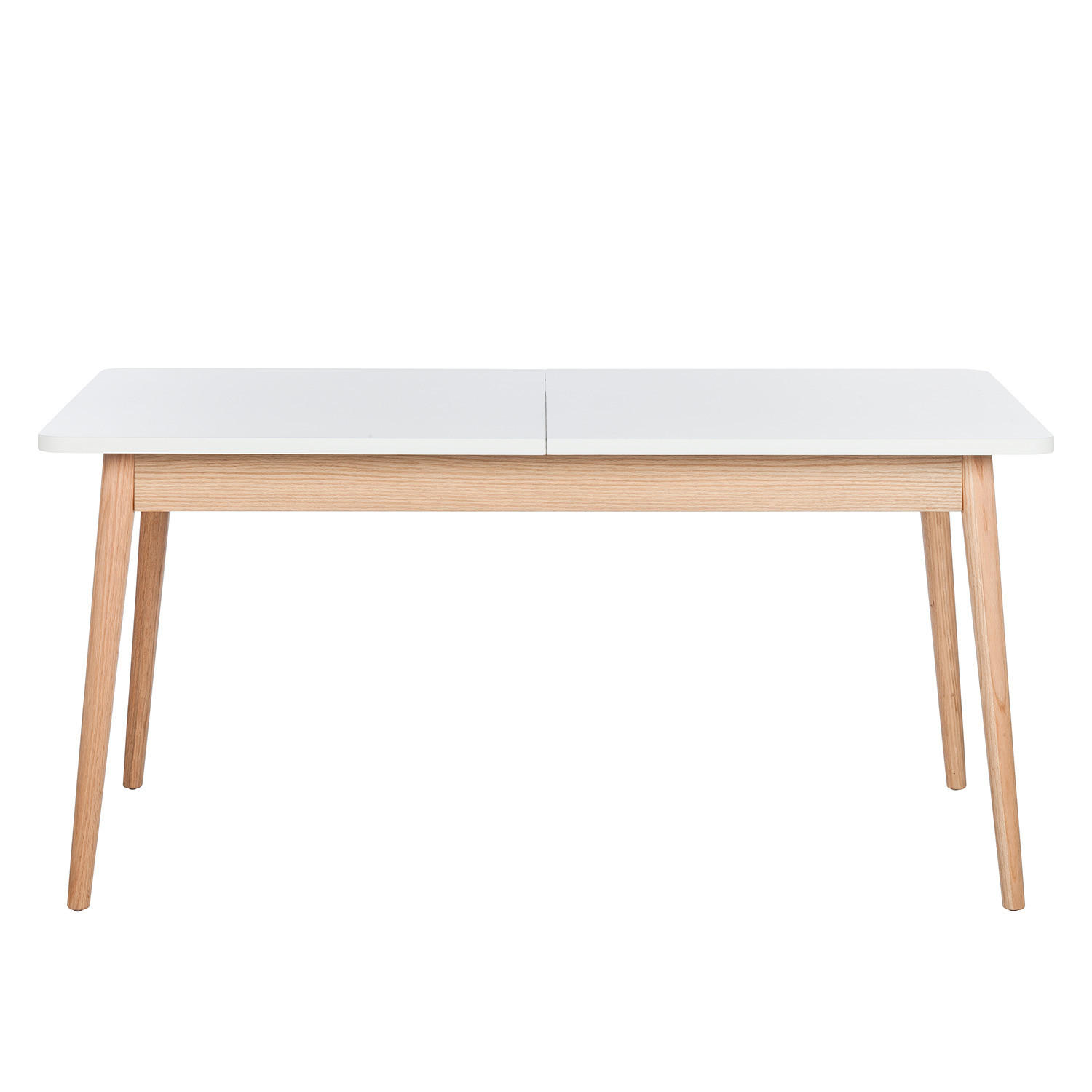 ESSTISCH mit Ausziehfunktion - Eiche teilmassiv - Weiß, Holzwerkstoff (90/160/77cm) - home24