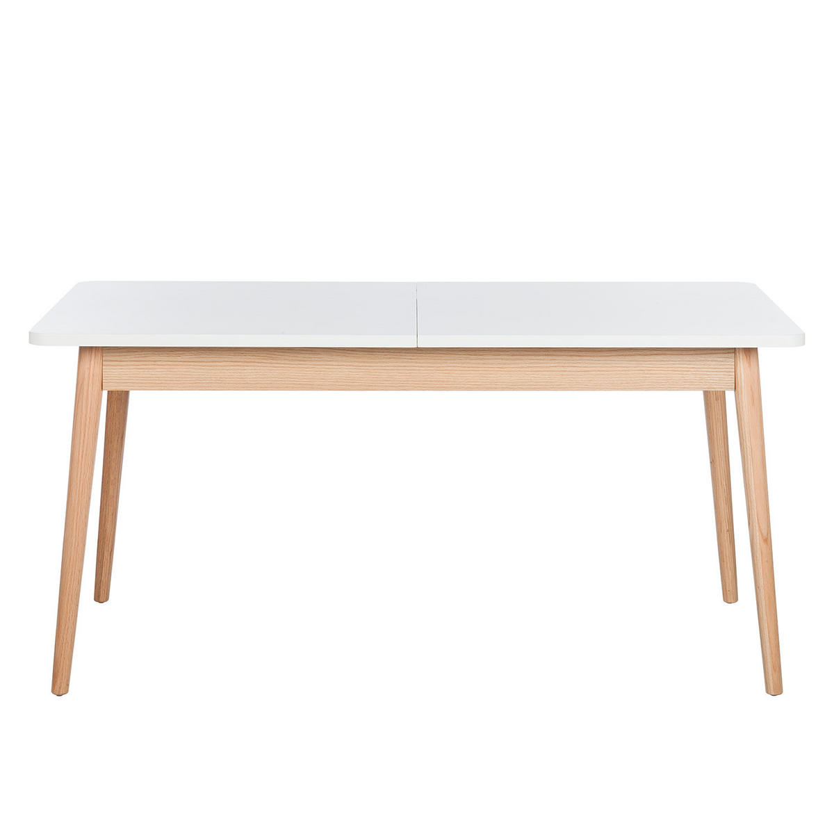 ESSTISCH mit Ausziehfunktion - Eiche teilmassiv - Weiß, Holzwerkstoff (90/160/77cm) - home24