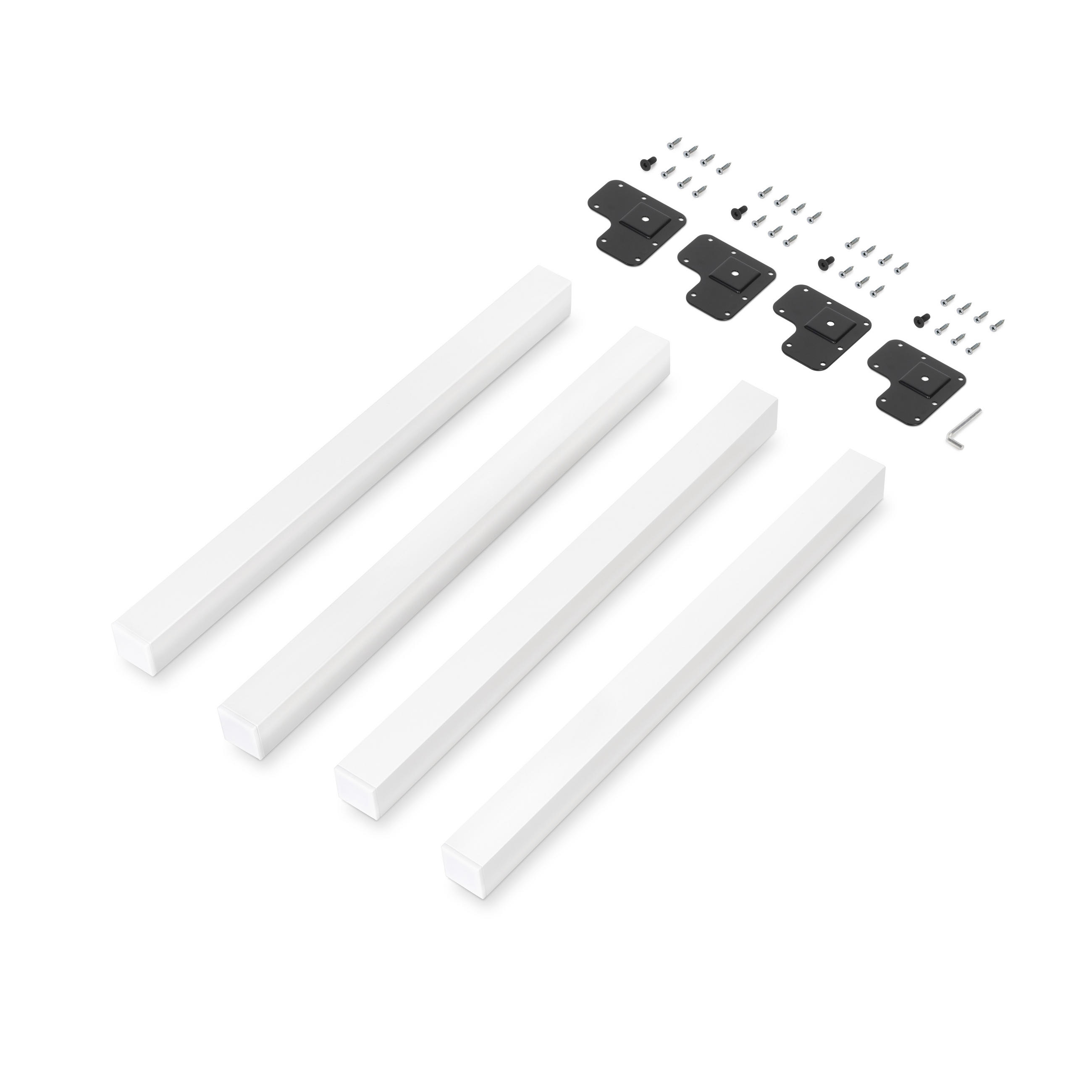 TISCHBEINE Quadratisch, 50x50mm, Stahl, Weiß lackiert 4er-set - Weiß, Metall (21.5/7/74cm) - EMUCA