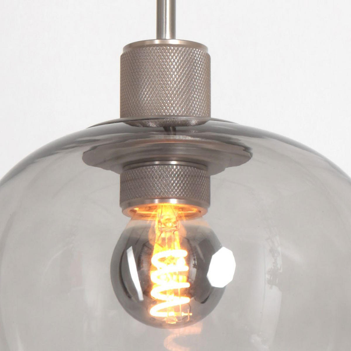 HÄNGELEUCHTE Metall Glas Grau - Grau, Glas (16/16/160cm)