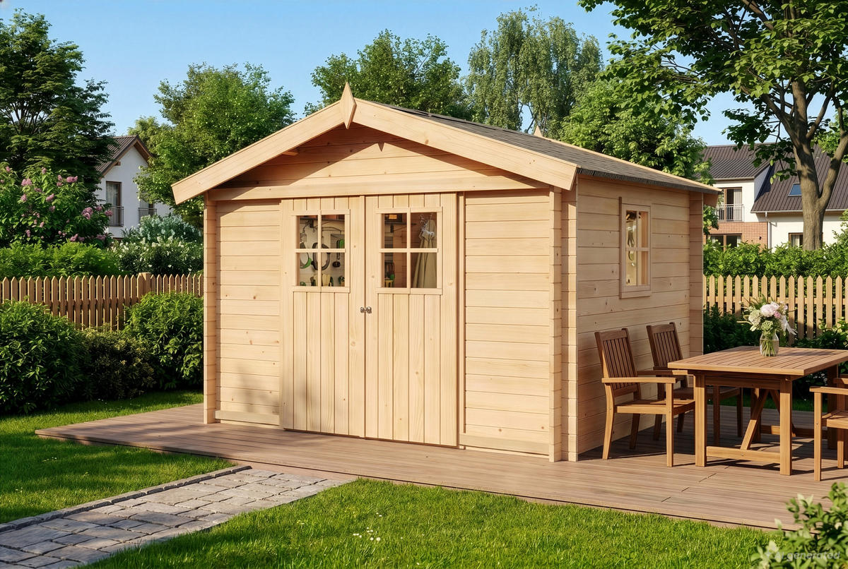 GERÄTEHAUS Holz Evere - Naturfarben, Holz (335/226/265cm) - Alpholz