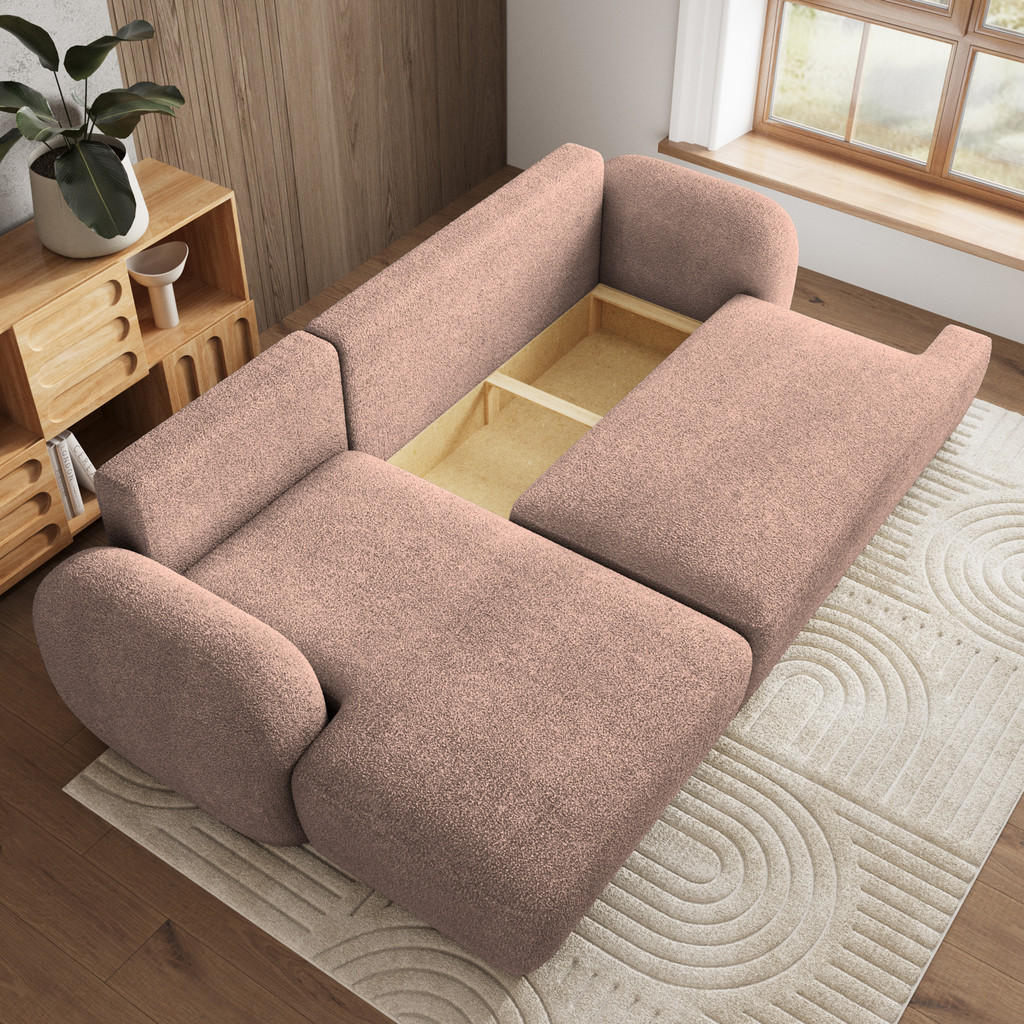 Thumbnail - Masseno Ecksofa, Rosa, Textil, 3-Sitzer, L-Form,L-Form, 266x148 cm, Wohnzimmer, Sofas & Couches, Wohnlandschaften, Eckso...