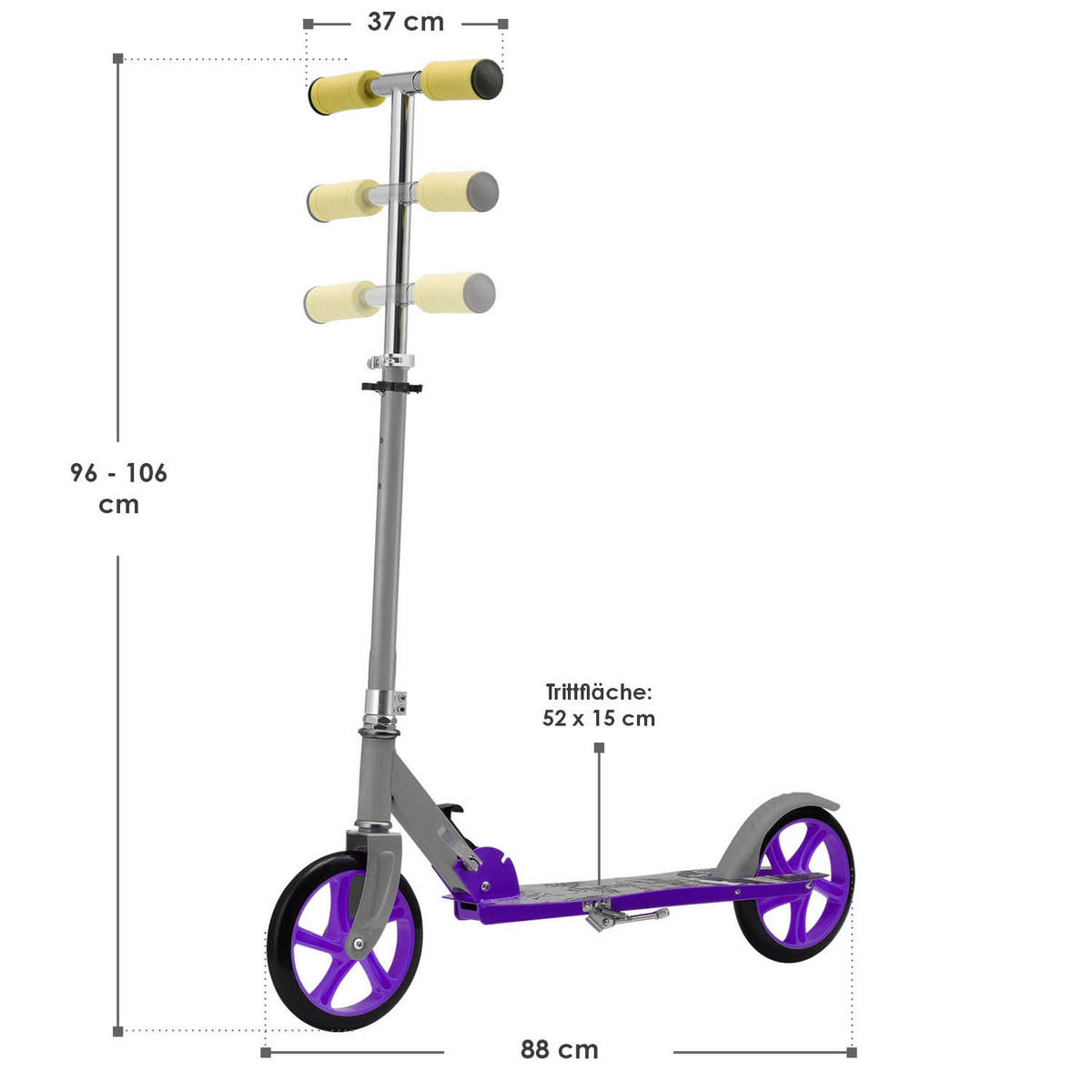SCOOTER / Cityroller Graffity Grau - Grau, Metall (88/27/106cm) - Artsport
