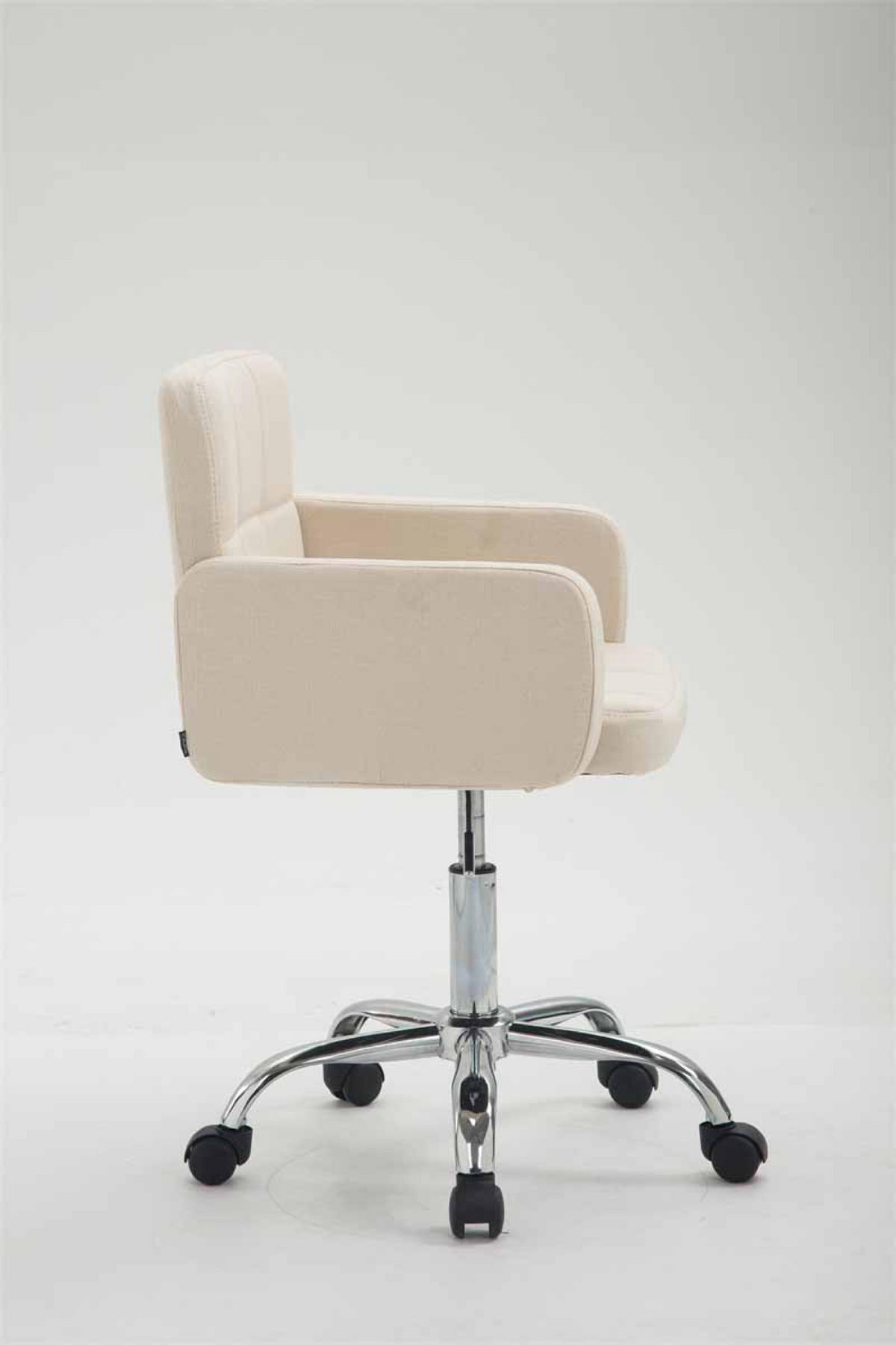ARBEITSHOCKER Lausanne Stoff creme - Naturfarben, Metall (60/89/52cm) - TPFLiving