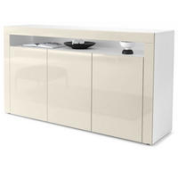 SIDEBOARD Valencia Creme Hochglanz / Creme Hochglanz - Creme, Holzwerkstoff (155/92/40cm) - Vladon