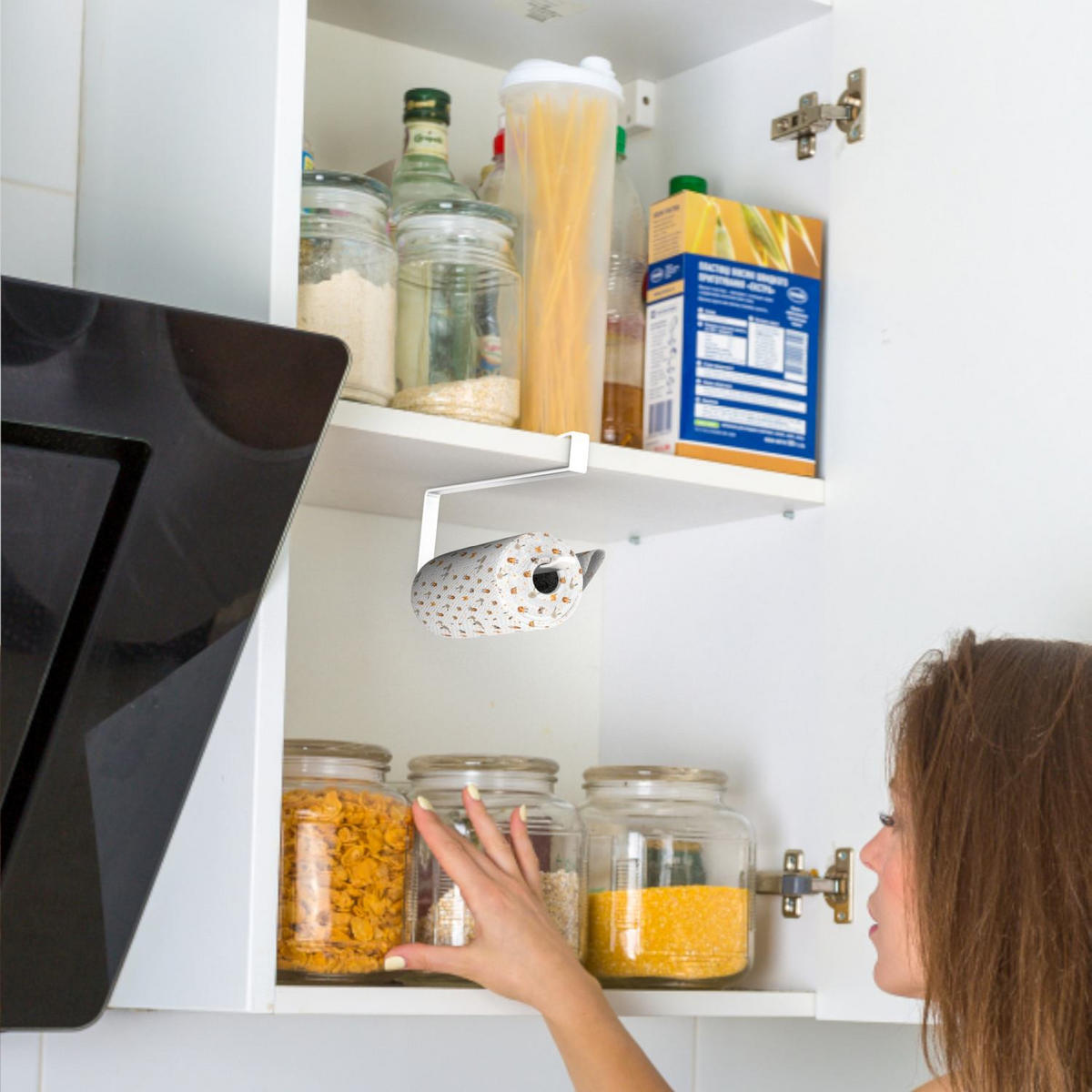 PAPIERROLLENHALTER (2-tlg. Set) - Weiß, Metall (1.1/10/26cm) - Intirilife