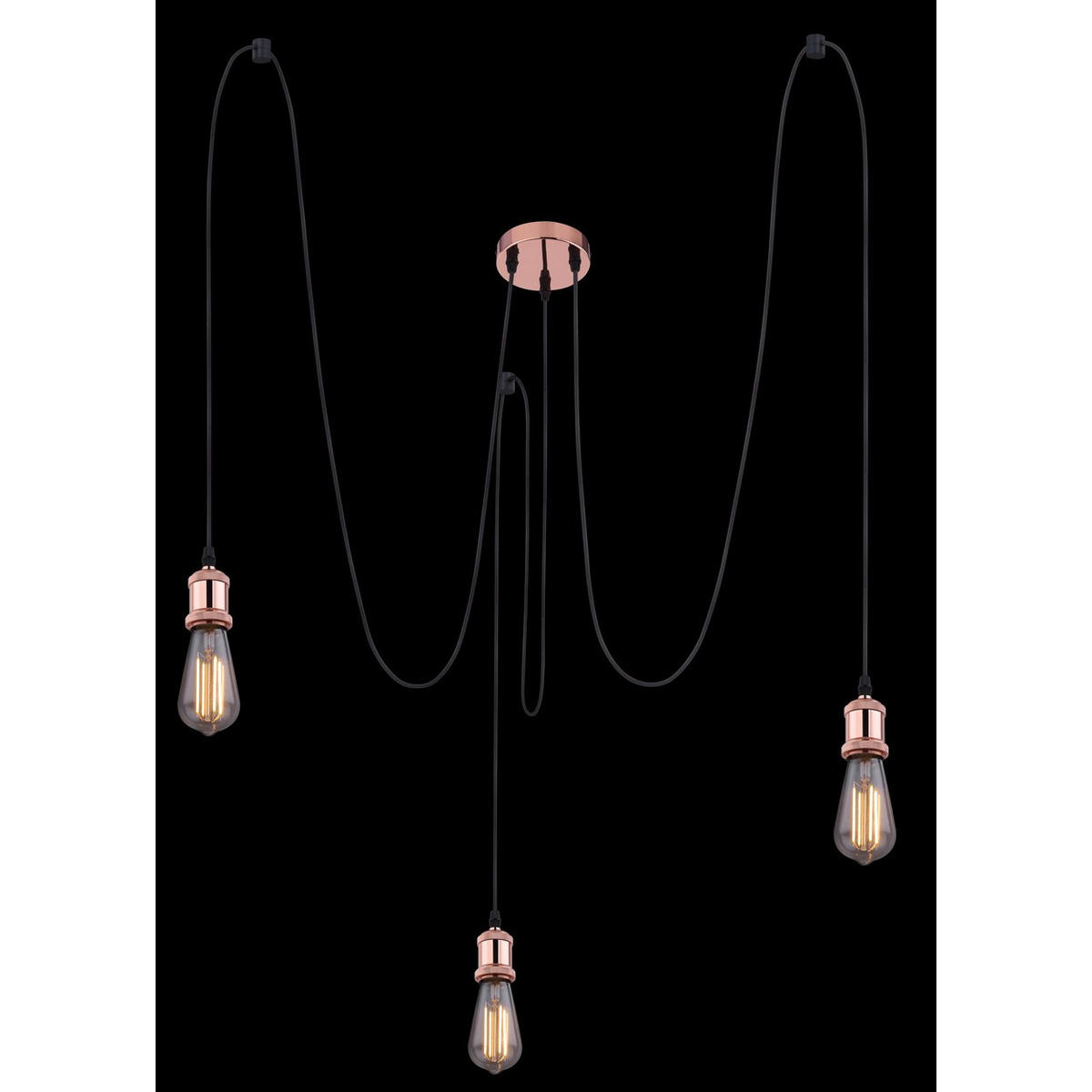 HÄNGELEUCHTE Metall Kupfer 3-flammig - Kupferfarben, Metall (11.7/11.7/200cm) - Globo Lighting