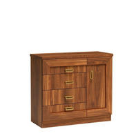 KOMMODE UDINE 100/90/40cm mit 4 Schubladen 1 Türen Braun - Braun, Holzwerkstoff (100/90/40cm) - MASSENO