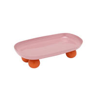 SERVIERTABLETT Double Funky Rosa 39/16/6 cm - Pink, Metall (16/6/39cm) - Present Time