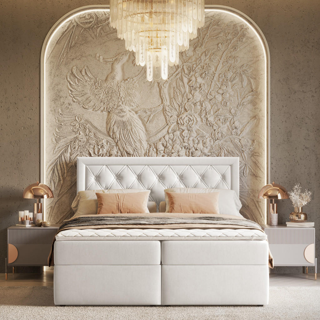 Thumbnail - Maison de Reve Boxbett, Weiß, Textil, Buche, Kiefer, H3, Höhe ca. 20 cm, 120x200 cm, Oeko-Tex® Standard 100, FSC 100%, M...