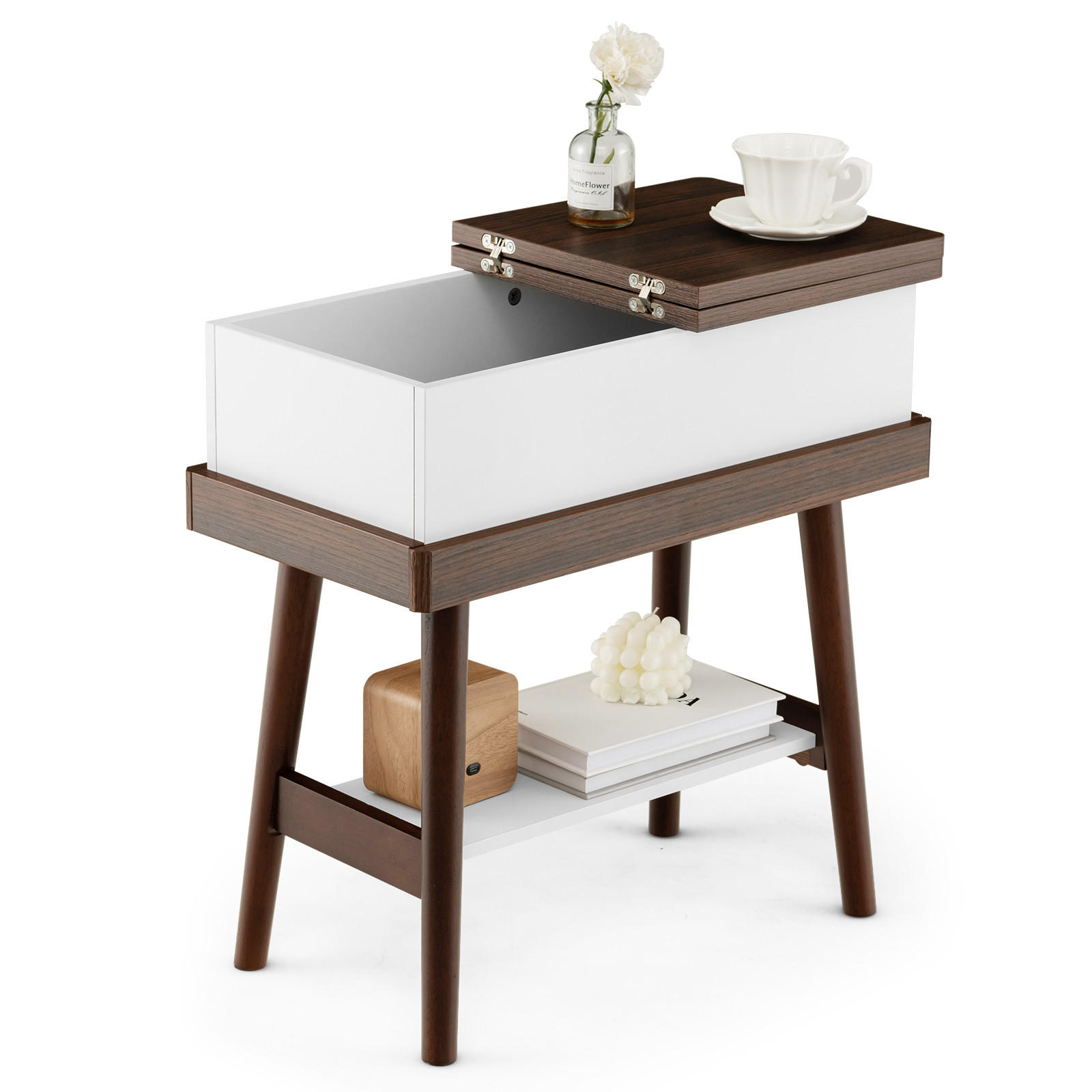 BEISTELLTISCH 60cm Braun - Braun, Holz (60/30/60cm) - COSTWAY