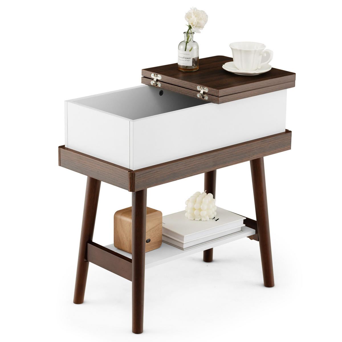 BEISTELLTISCH 60cm Braun - Braun, Holz (60/30/60cm) - COSTWAY