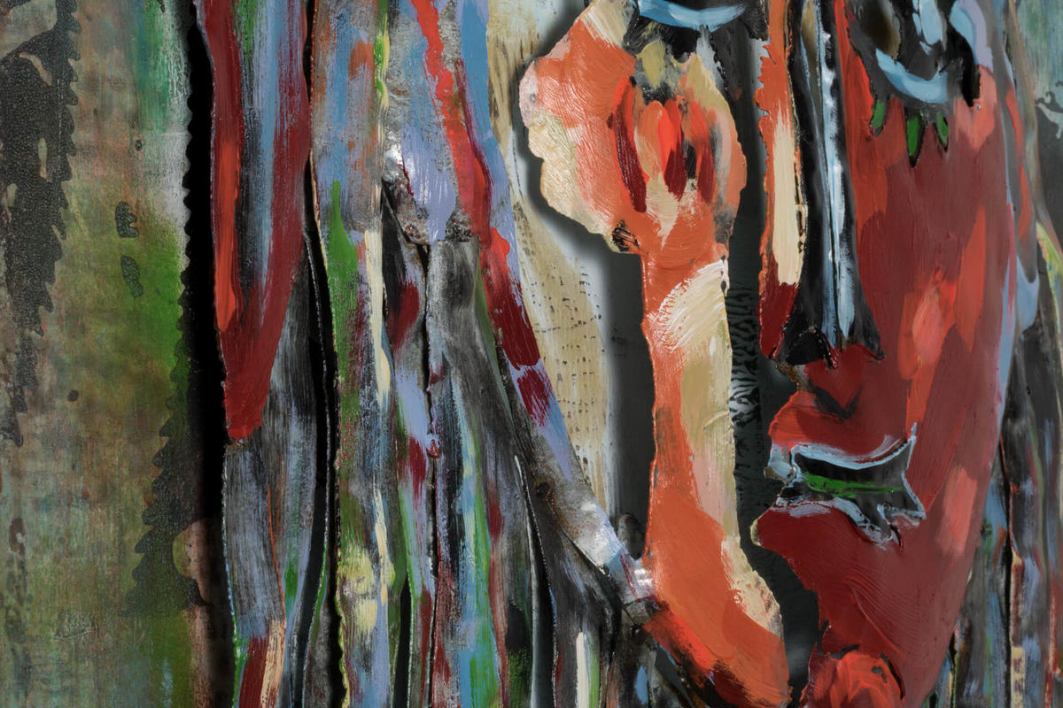 METALLBILD Bunt 60/90 cm - Multicolor, Metall (4.16/90cm) - KUNSTLOFT