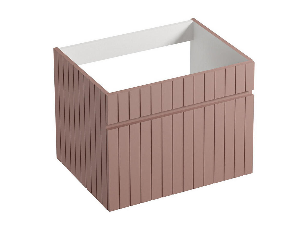 WASCHBECKENUNTERSCHRANK - 60cm x 46cm - MDF - puderrosa - SATARA - Pink, Holz (60/46/46cm) - Vente-Unique