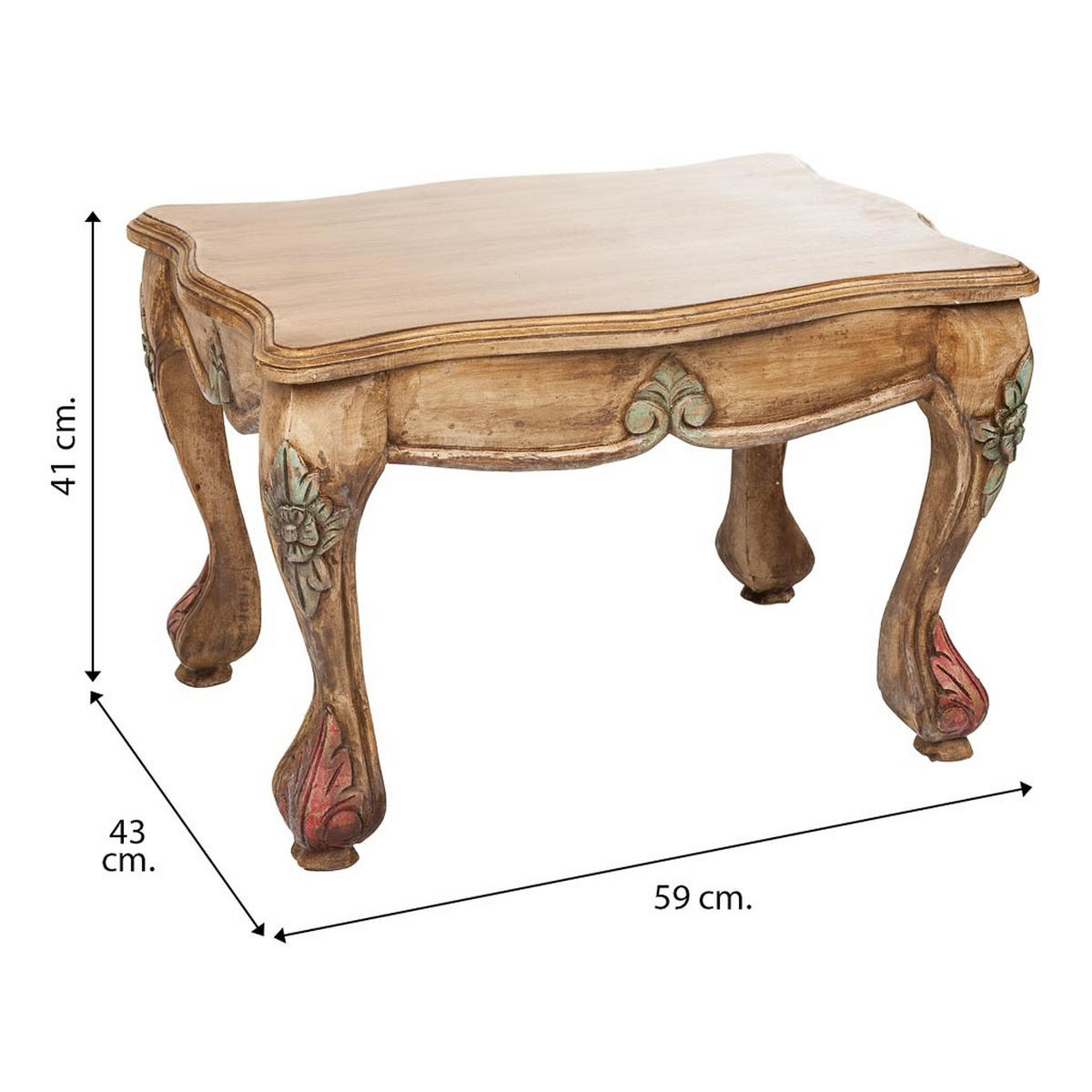 TISCH aus Holz, braun, 59x43x41cm - Braun, Holz (43/59/41cm) - Wanderlust