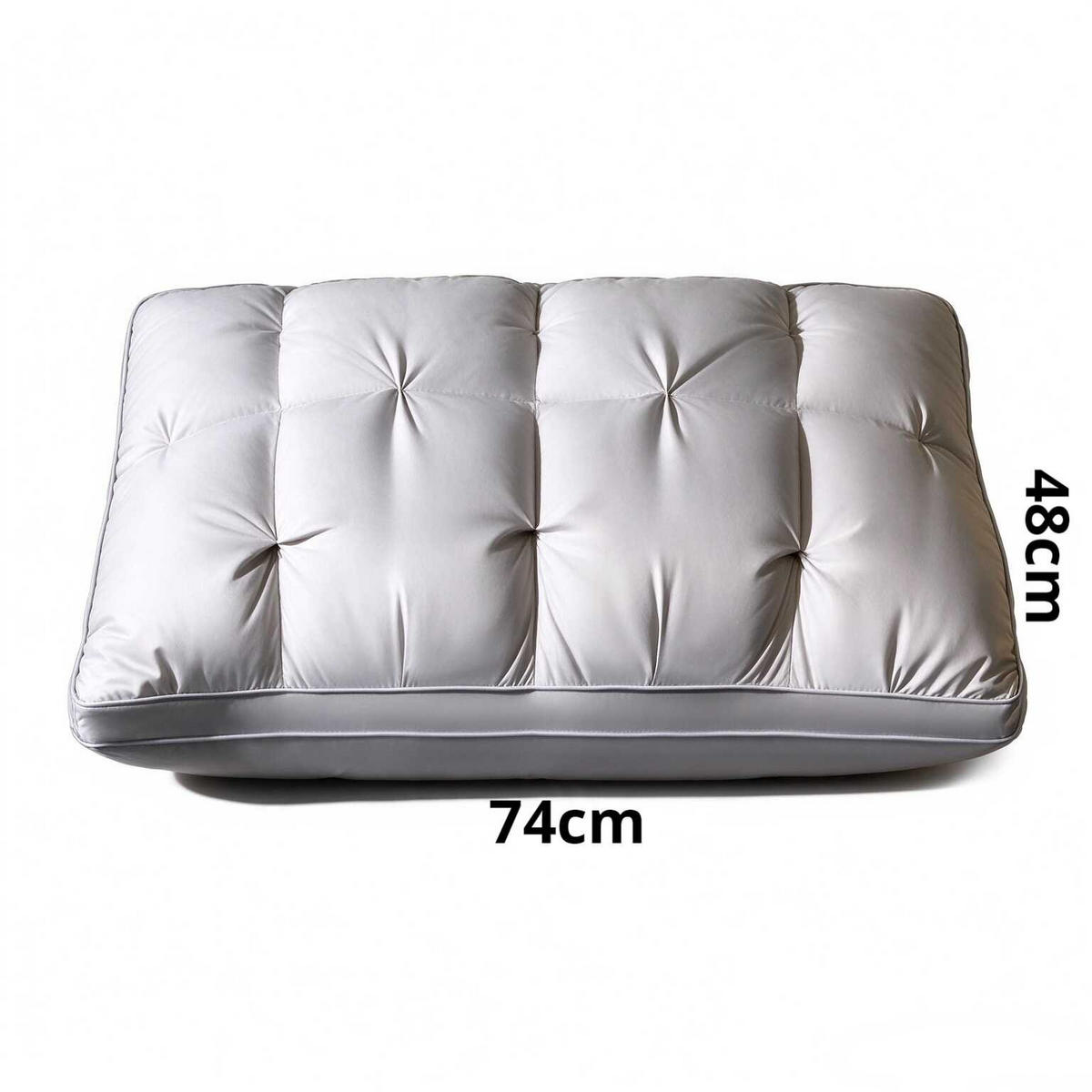 KISSEN – Hohes Kissen – 48 x 74 cm – Grau - Grau, Textil (74/48cm)
