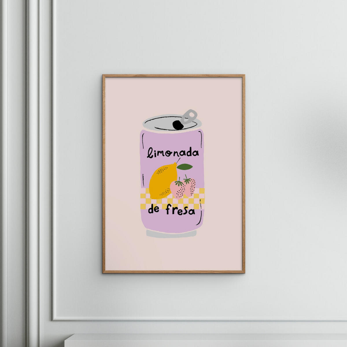 POSTER mit Rahmen Aislinn Simmonds - Strawberry Lemonade - Pink/Eichefarben, Holz/Papier (30/40cm) - Poster&Frame
