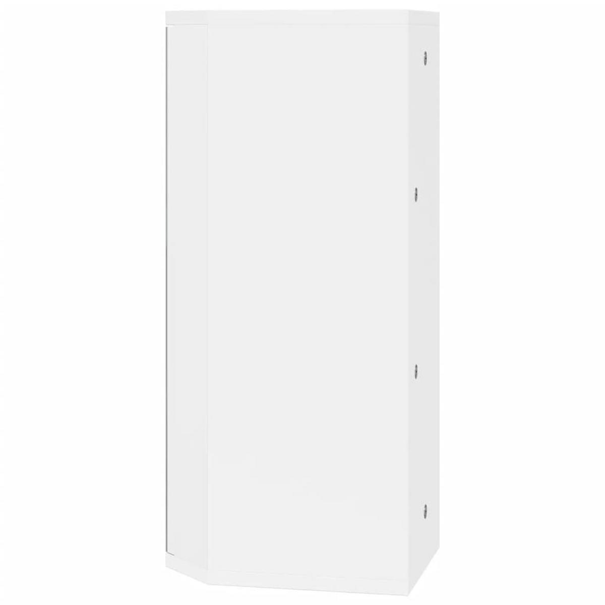 ECK-SPIEGELSCHRANK mit 3 Fächer, 30/24/60 cm, aus Holzwerkstoff, in Weiß - Weiß, Holz (24/60/30cm) - vidaXL