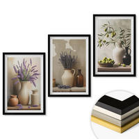 WANDBILDER 3er-Set - 40x60 cm Schwarzer Rahmen - Blumen in Vasen, Oliven, Dekorationen - Schwarz, Kunststoff (40/60cm) - ArtPrintCave