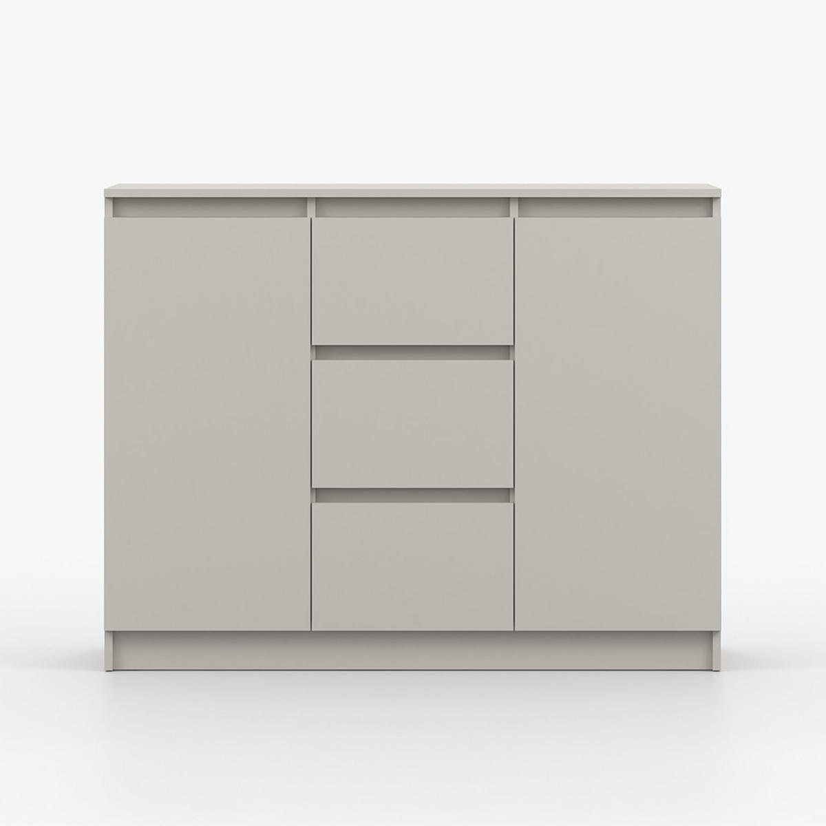 KOMMODE SOLO 2D3S II 120 cm Kaschmir/Kaschmir, 2-türig, drei Schubladen, grifflos - Kaschmir, Holzwerkstoff (120/86/42cm) - imoebel24