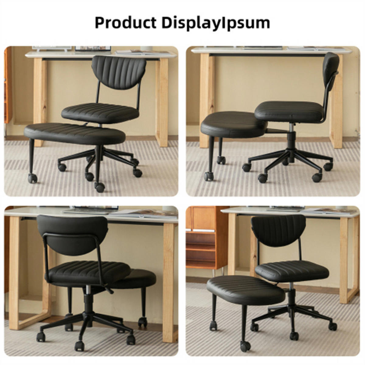 DREHSTUHL Ergonomisch Schwarz, höhenverstellbar & drehbar, Metall-Stoff-Bezug, 69 x 48 x 92 cm - Schwarz, Metall (72/92/40cm) - Albatros