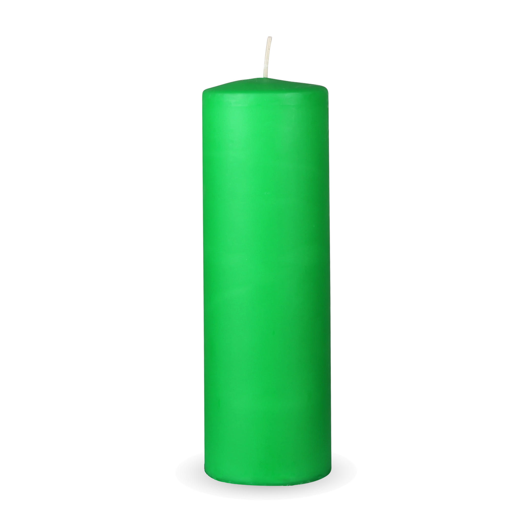 STUMPENKERZEN "Hellgrün", Größe Ø7cm x Höhe: 20 cm - Hellgrün, Naturmaterialien (7/20cm) - HS Candle