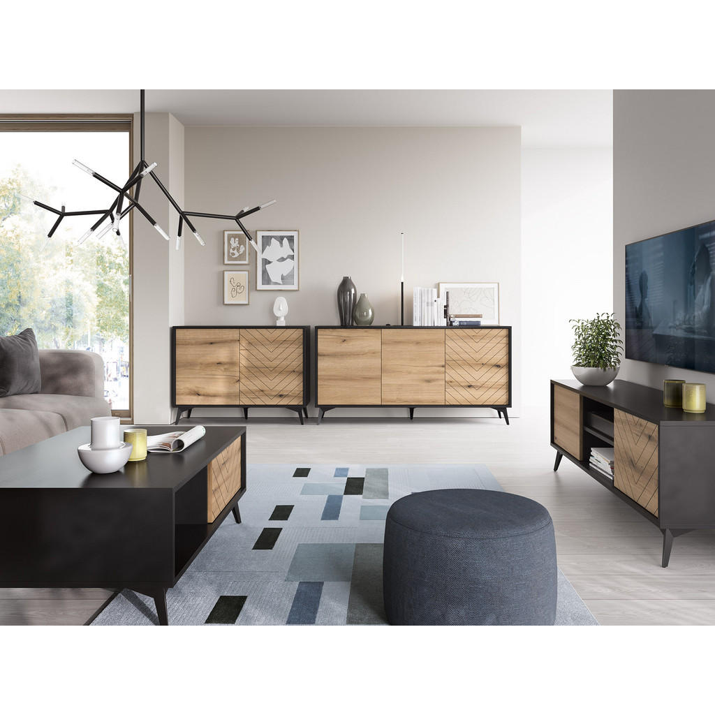 Thumbnail - Simkam Furniture Kommode, Eiche, Holzwerkstoff, 104x77x39 cm, Wohnzimmer, Kommoden & Sideboards, Kommoden