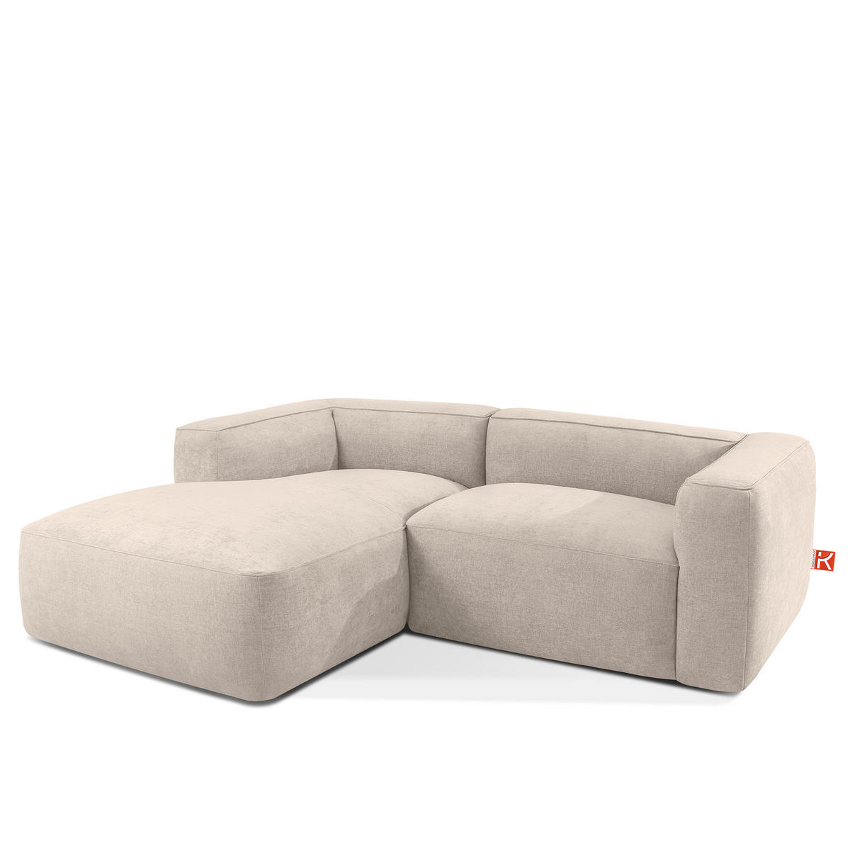 ECKSOFA LINKS FUBBO, Cremig - Creme, Holz/Holzwerkstoff (225/176cm) - KONSIMO®