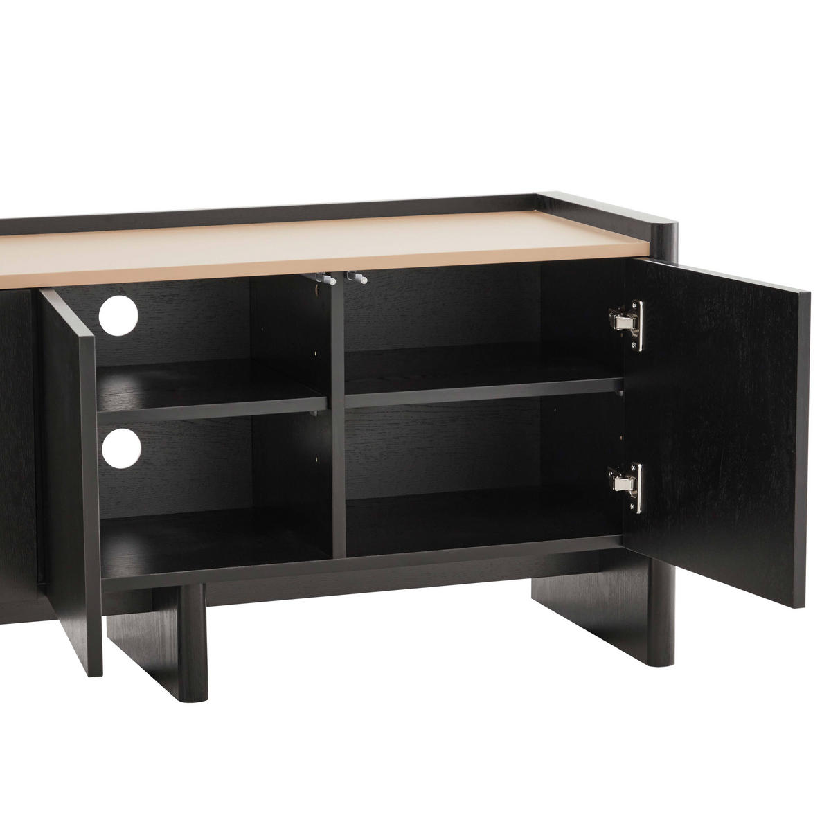TV-SCHRANK 120 cm, schwarzes Holz - Schwarz, Holz (40/55/120cm) - Oviala