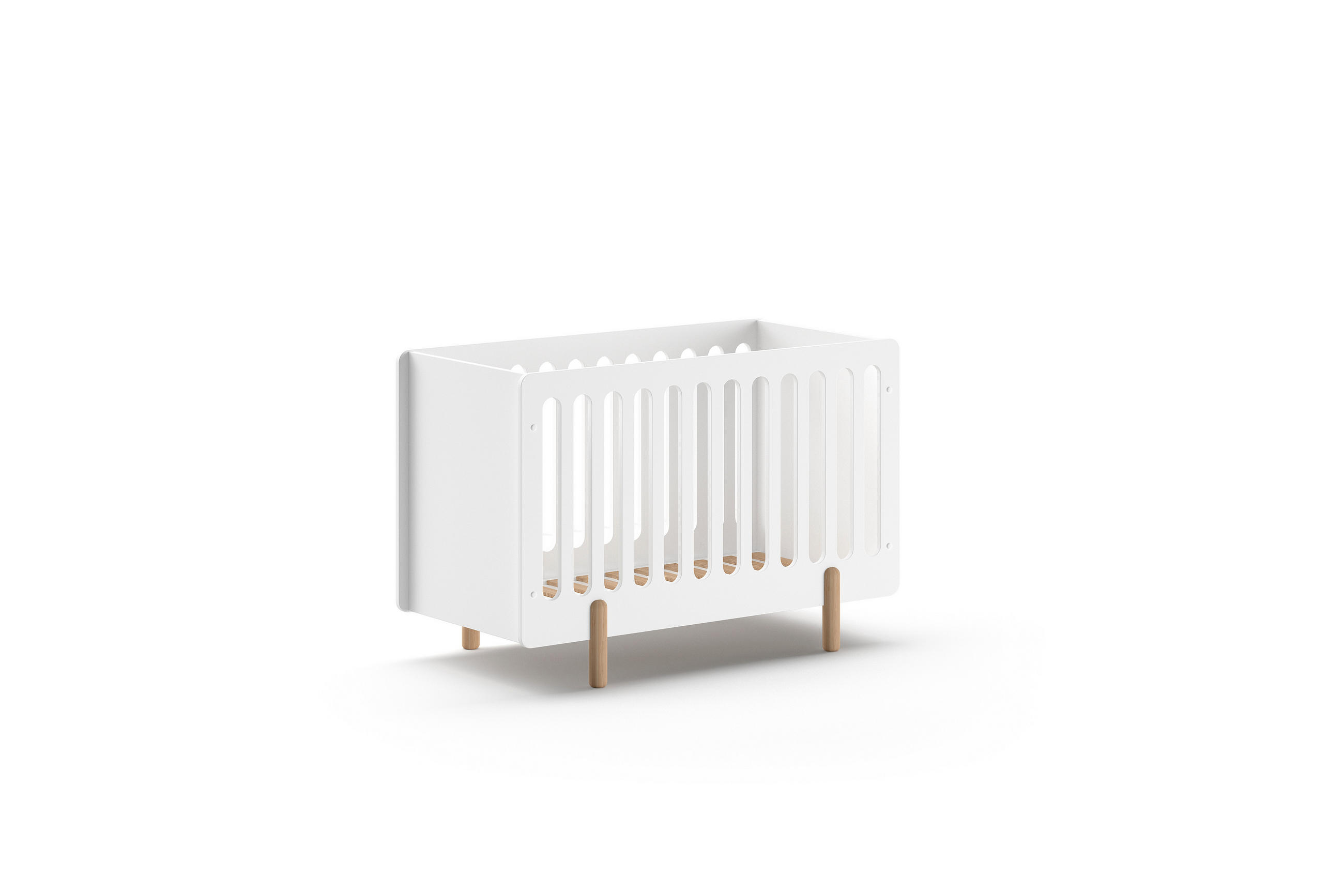 BABYBETT SMILE Weiß 69x130x87 cm - Weiß, Holz - FURNLUX