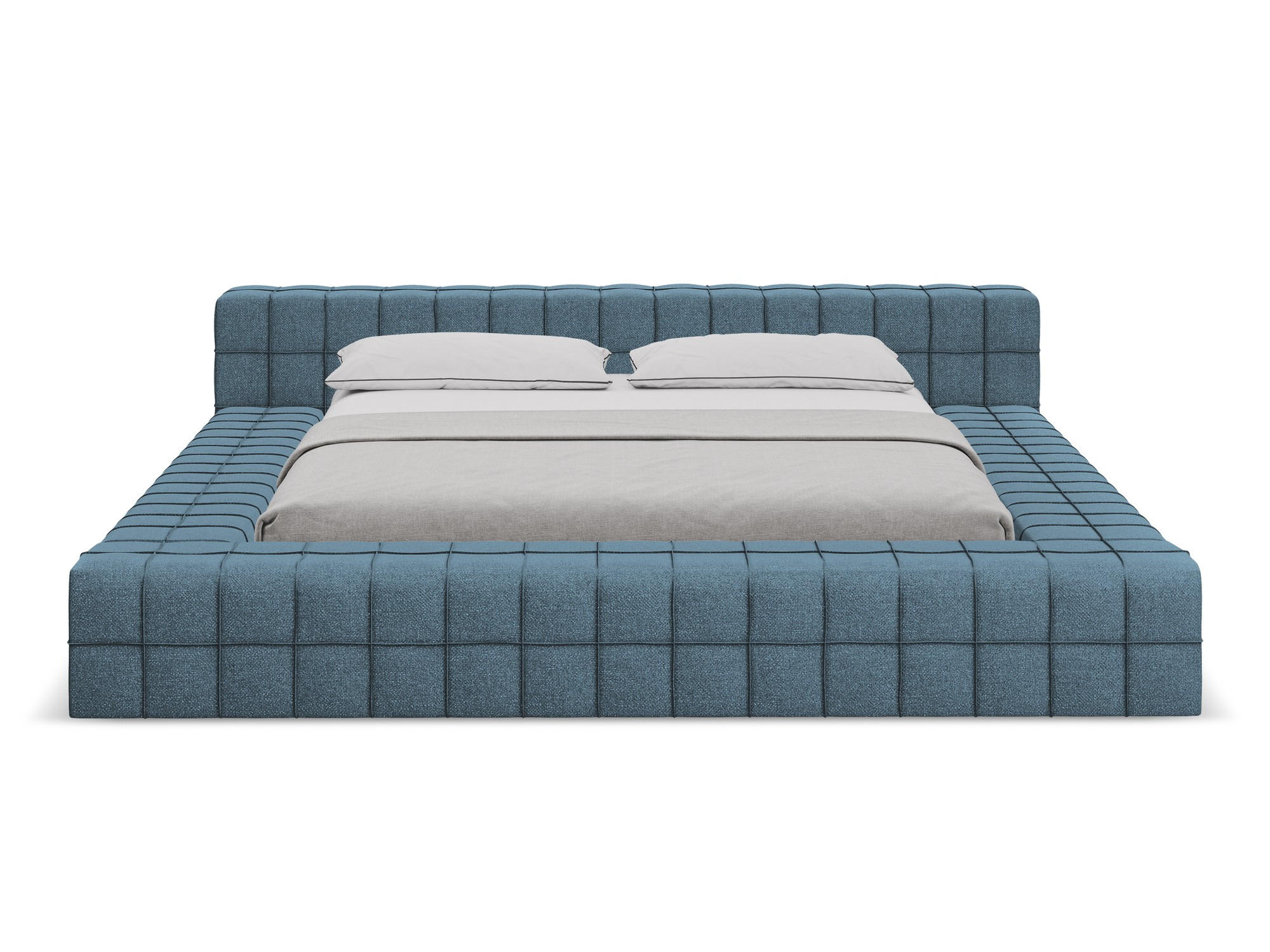 POLSTERBETT mit Lattenrost 200x260 Blau - Blau/Blaugrau, Kunststoff/Textil (140/200cm) - Makamii