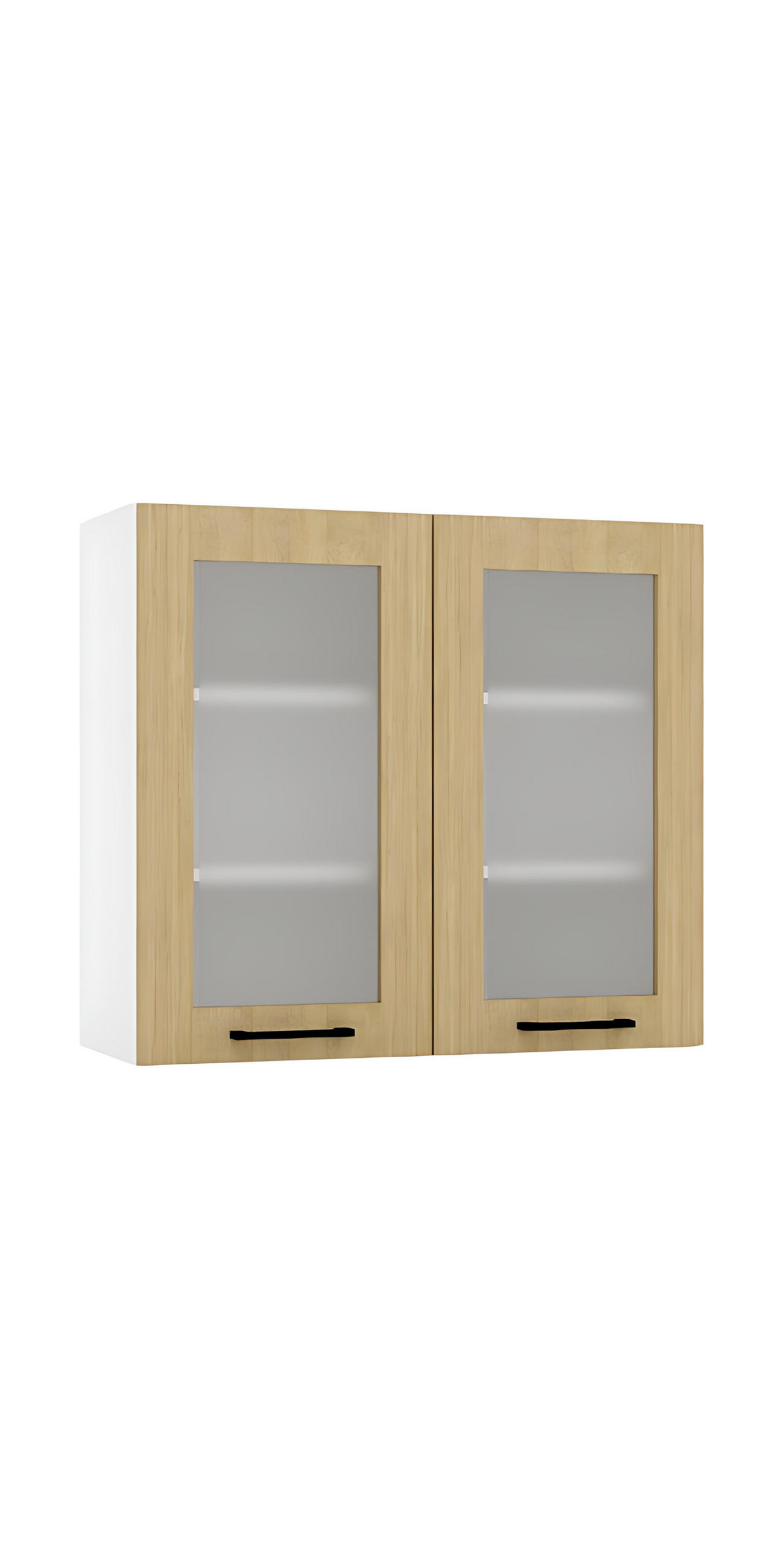 GLASHÄNGESCHRANK WS80 P/L - Dnoria - Elegante Wandlösung - Eiche Artisan, Holz/Metall (80/72/30cm) - ROYAL24_MARKT