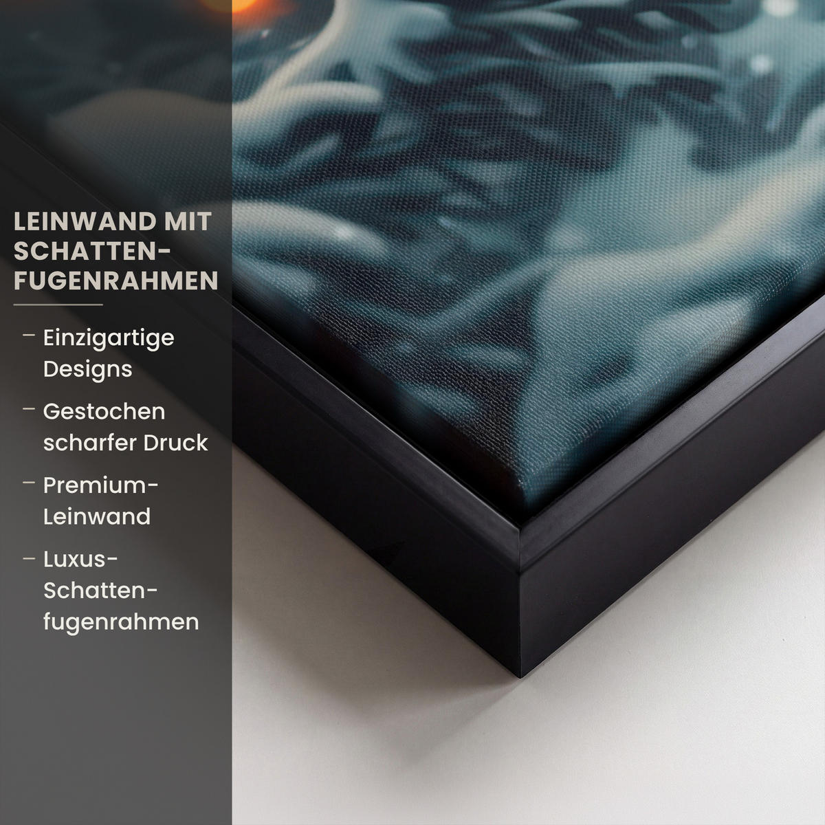 LEINWAND Bilder mit Rahmen - Hirsch - Weihnachten - Winter - Schnee - Weihnachtskranz - 100x70 - Dunkelbraun, Textil (100/70cm) - MuchoWow