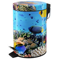 KOSMETIKEIMER Ocean - Blau/Gelb, Kunststoff/Metall (17/25/25cm) - Sanilo