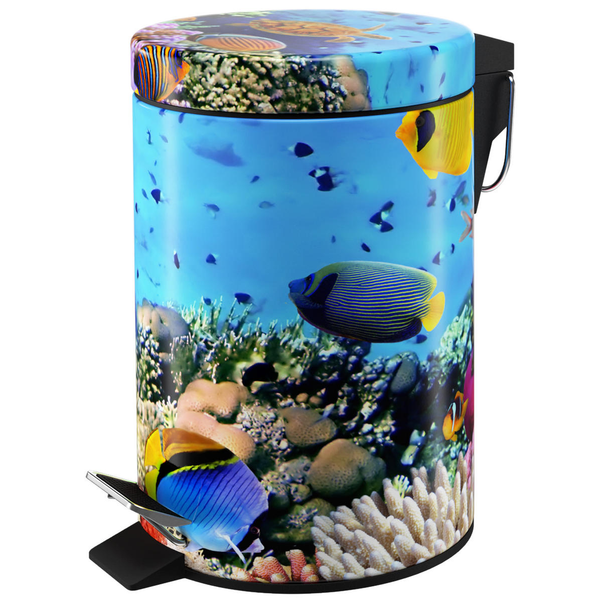 KOSMETIKEIMER Ocean - Blau/Gelb, Kunststoff/Metall (17/25/25cm) - Sanilo