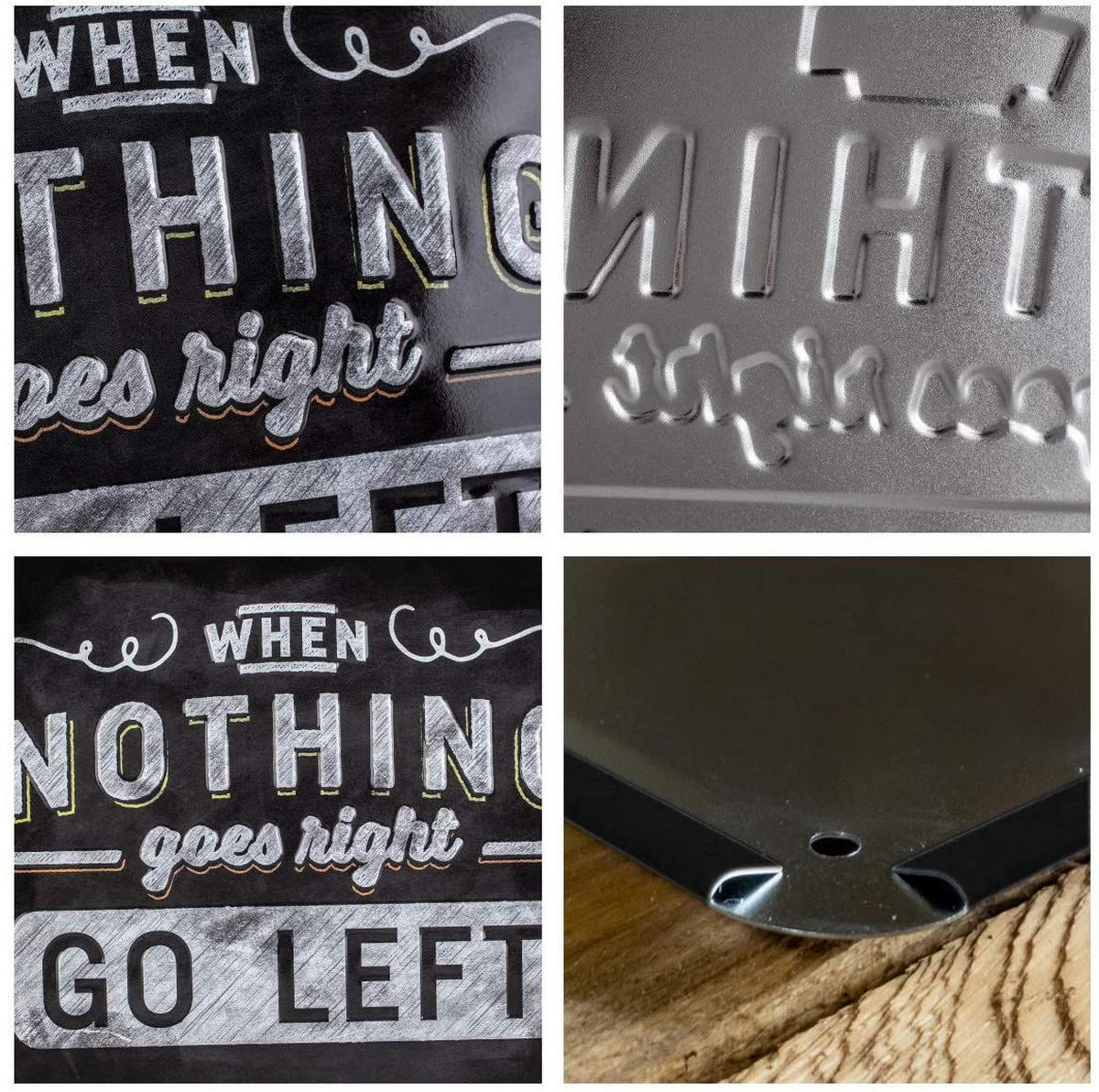 BLECHSCHILD 15/20 cm Word Up Go Left - Multicolor, Metall (20/15/0.5cm) - Nostalgic-Art