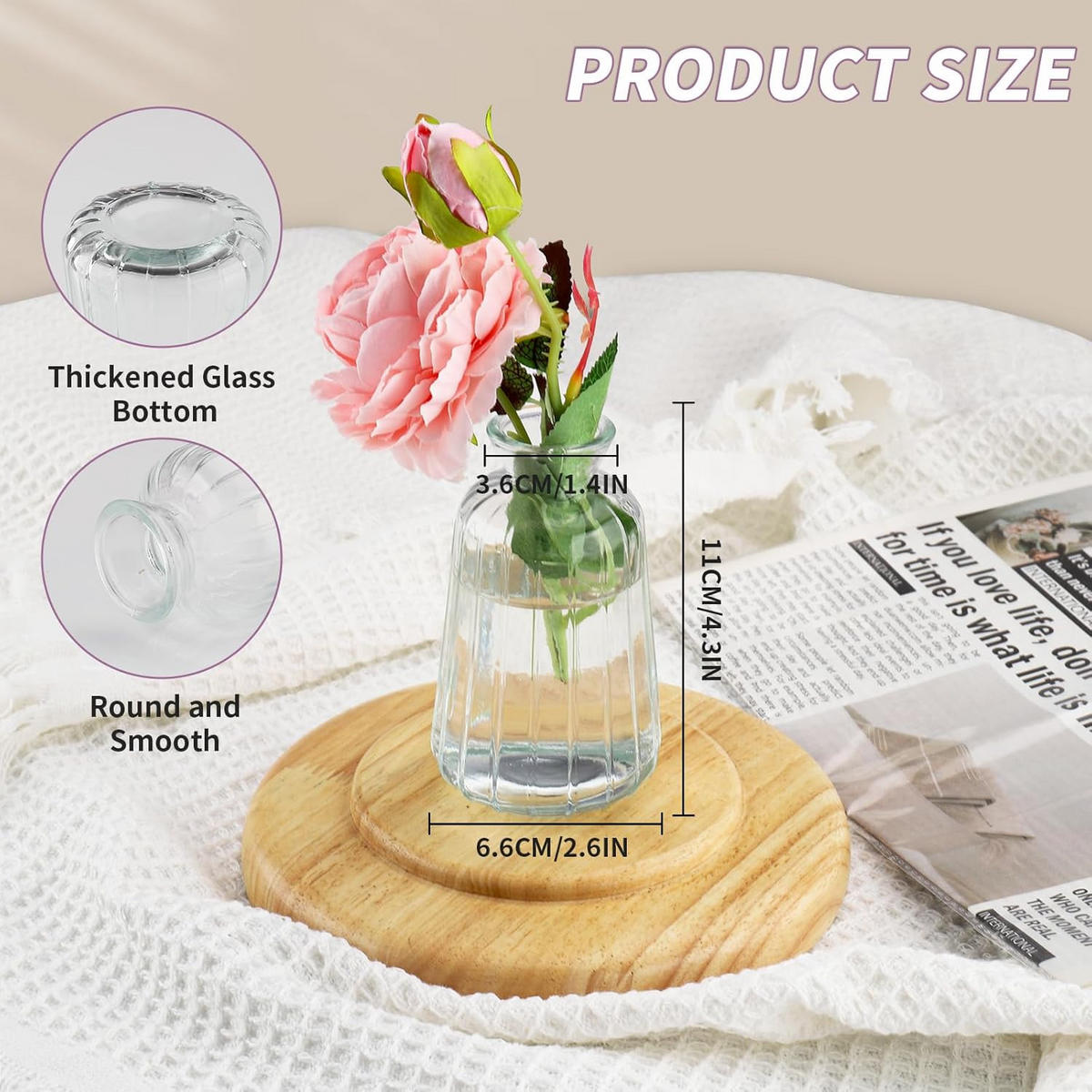 VASE 6,5 x 6,5 x 11 cm Transparentes Glas - Transparent, Glas (11cm) - LIBRATON