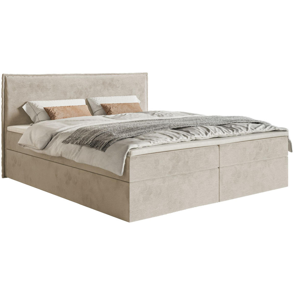 BOXBETT Softie Beige Velours wasserabweisend 140x200 cm - Beige, Textil (140/200cm) - Selsey