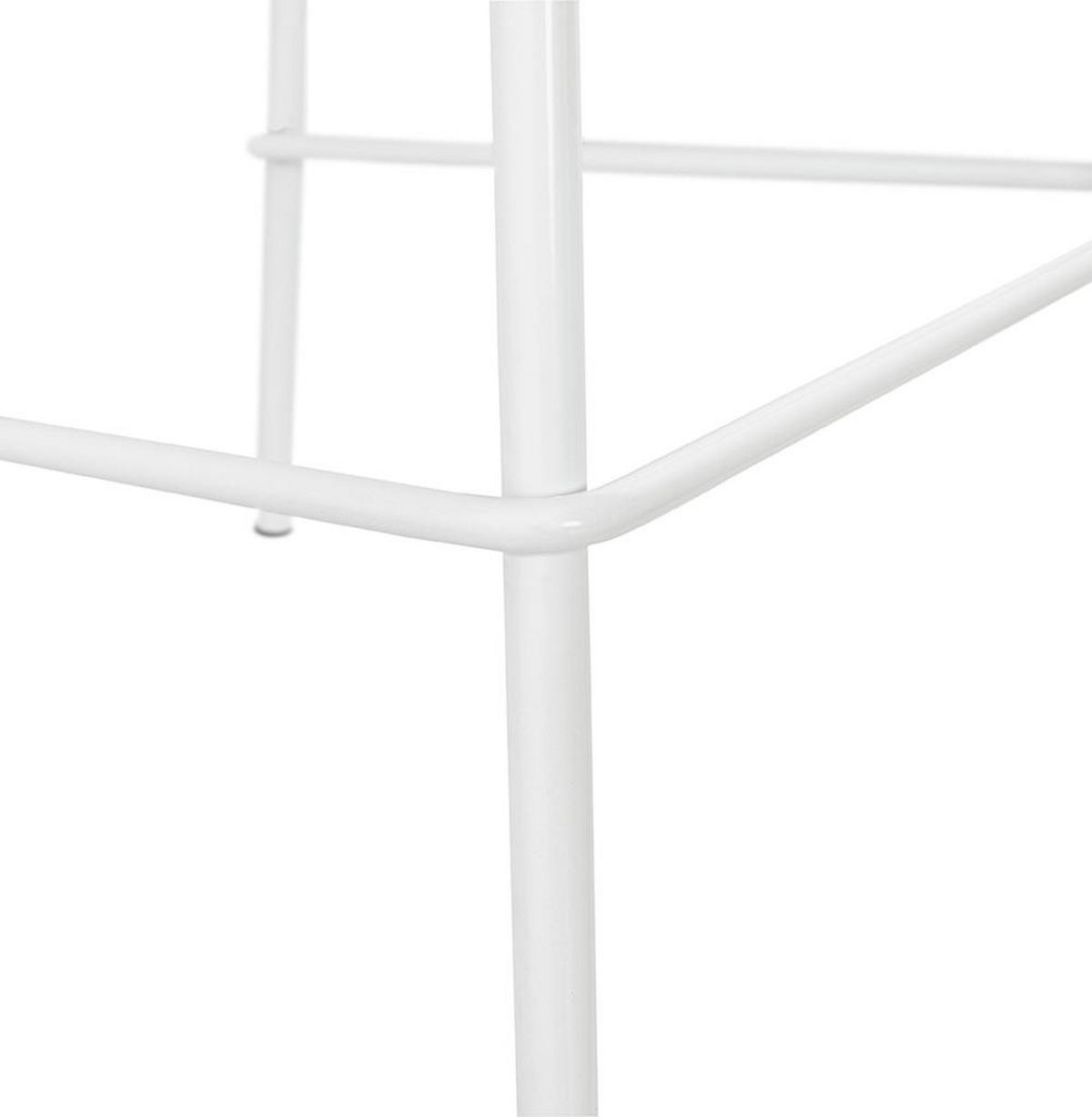 BARHOCKER Kunstleder Metallgestell Sitzhöhe 65cm Rückenlehne RENIXA MINI, Weiß 42x41,5x86,5 cm - Weiß, Kunststoff/Textil (42/87/42cm) - KADIMA DESIGN